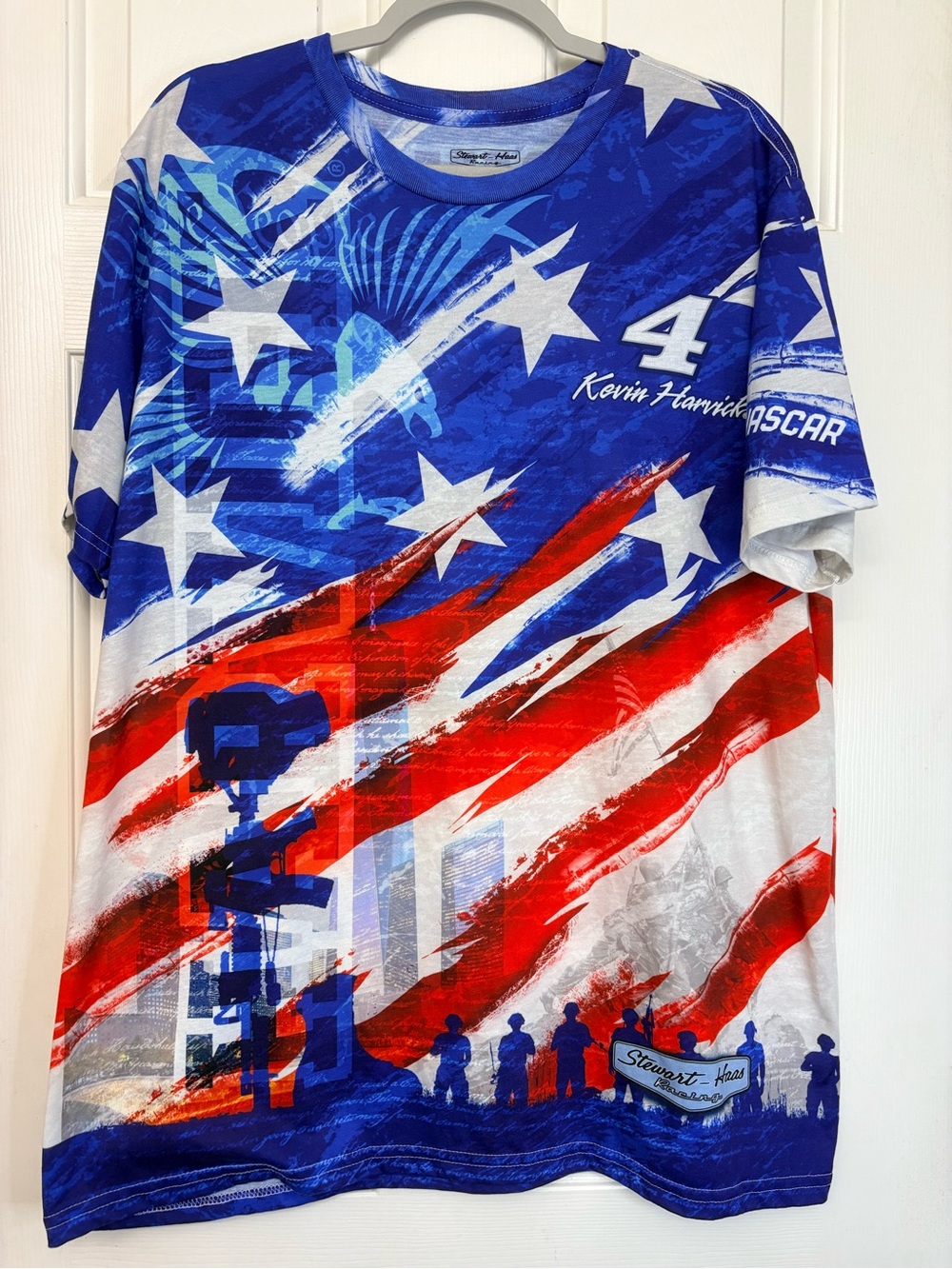 Patriotic Short Sleeve Graphic Tee - Blue/Red/White